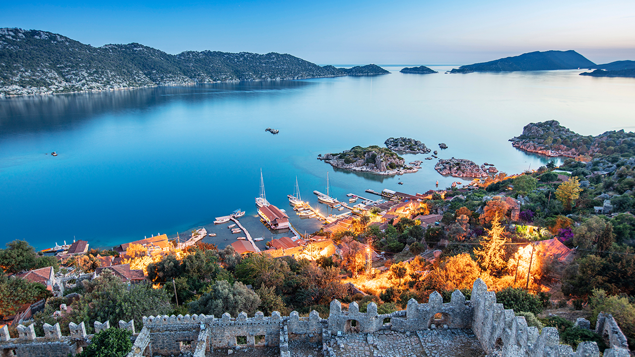 Sea view through the castle walls